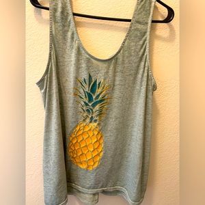 Olive color pineapple tank. Worn twice. Very cute and size true. Local pickup in